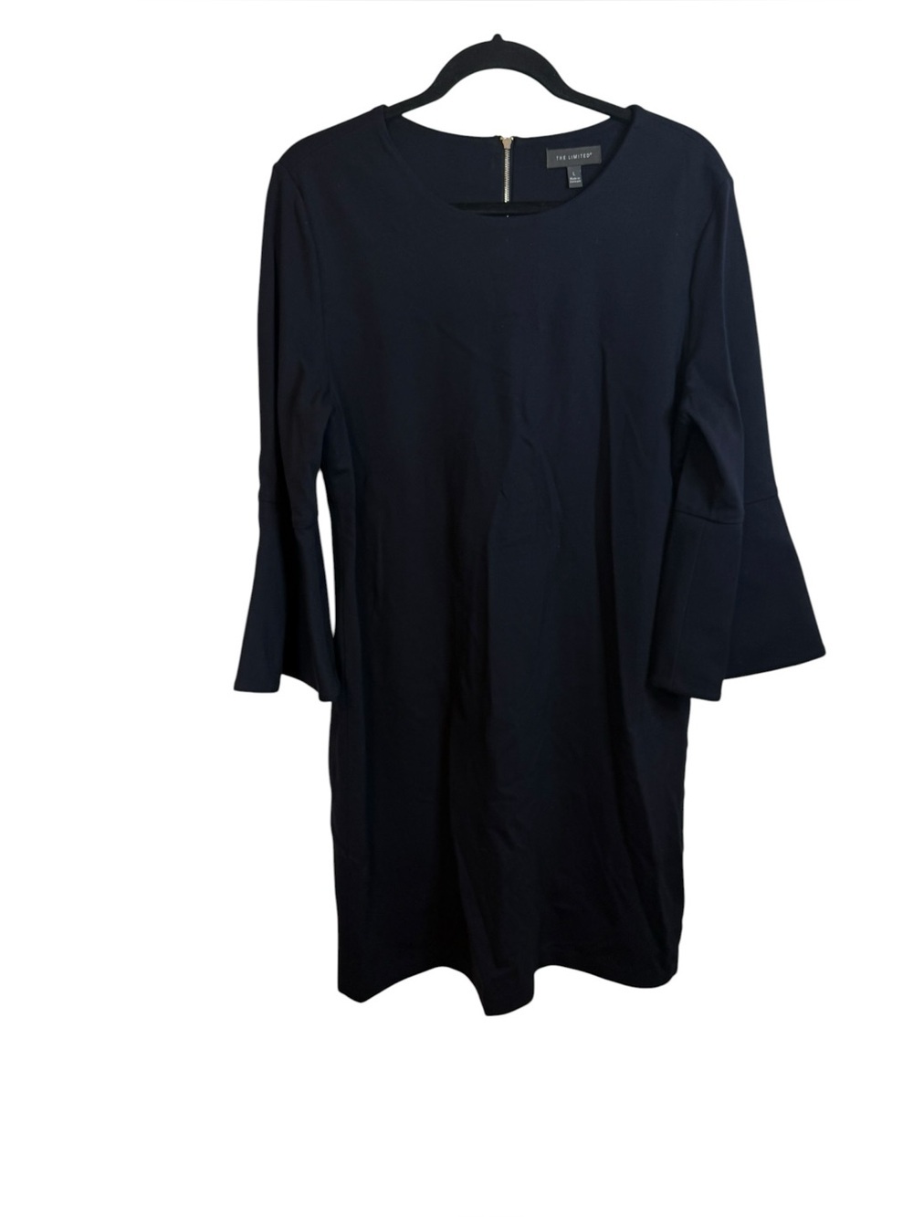 The Limited Navy Blue Bell Sleeve Ponte Shift Dress